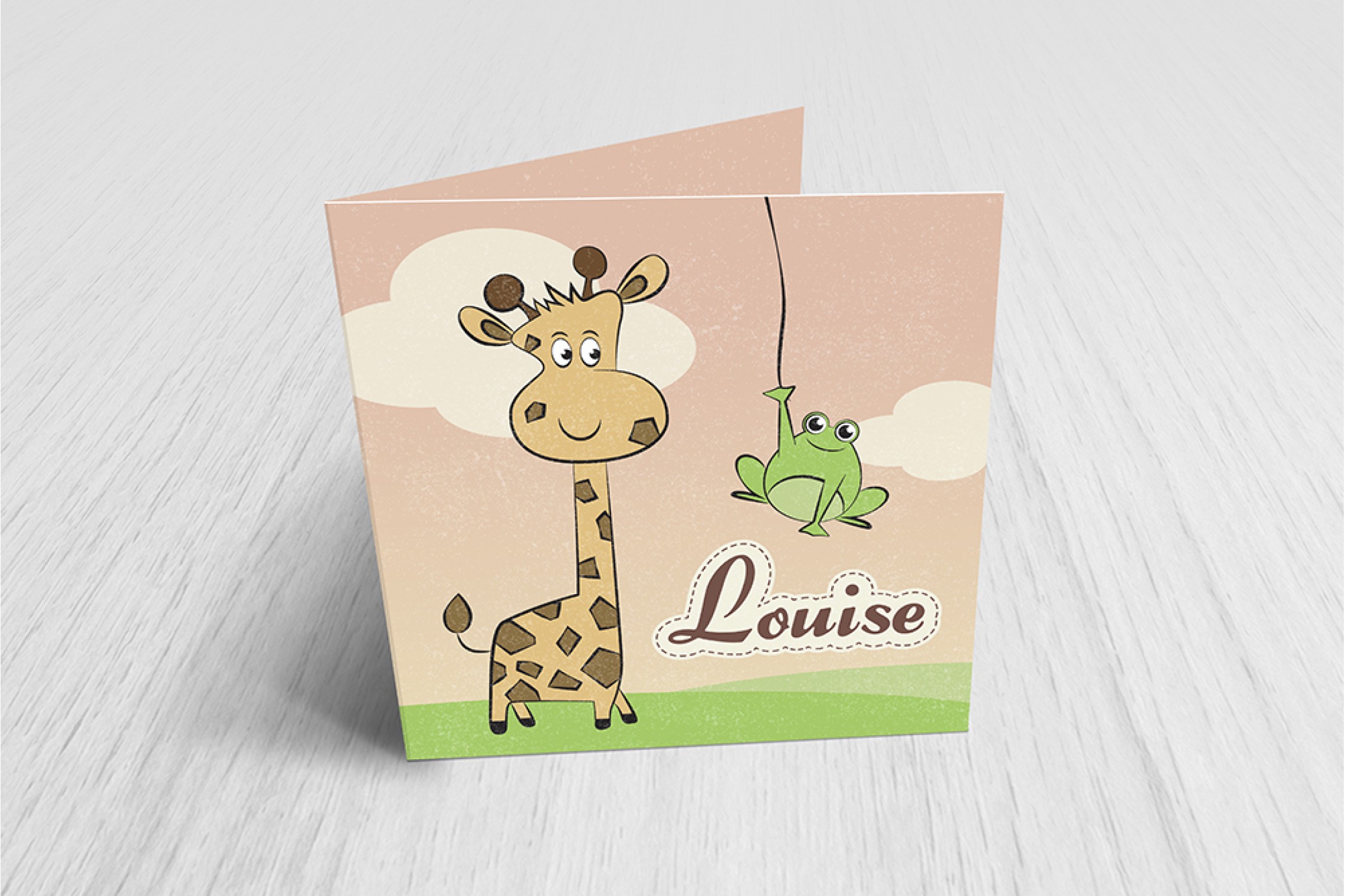 Vrolijke Giraf Met Kikker Roze